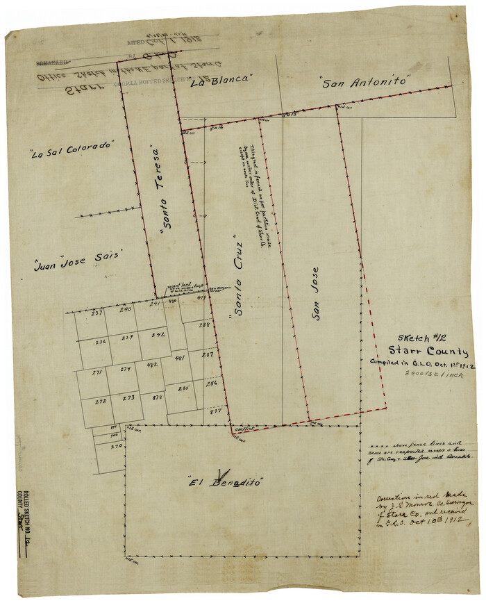 7799, Starr County Rolled Sketch 12, General Map Collection
