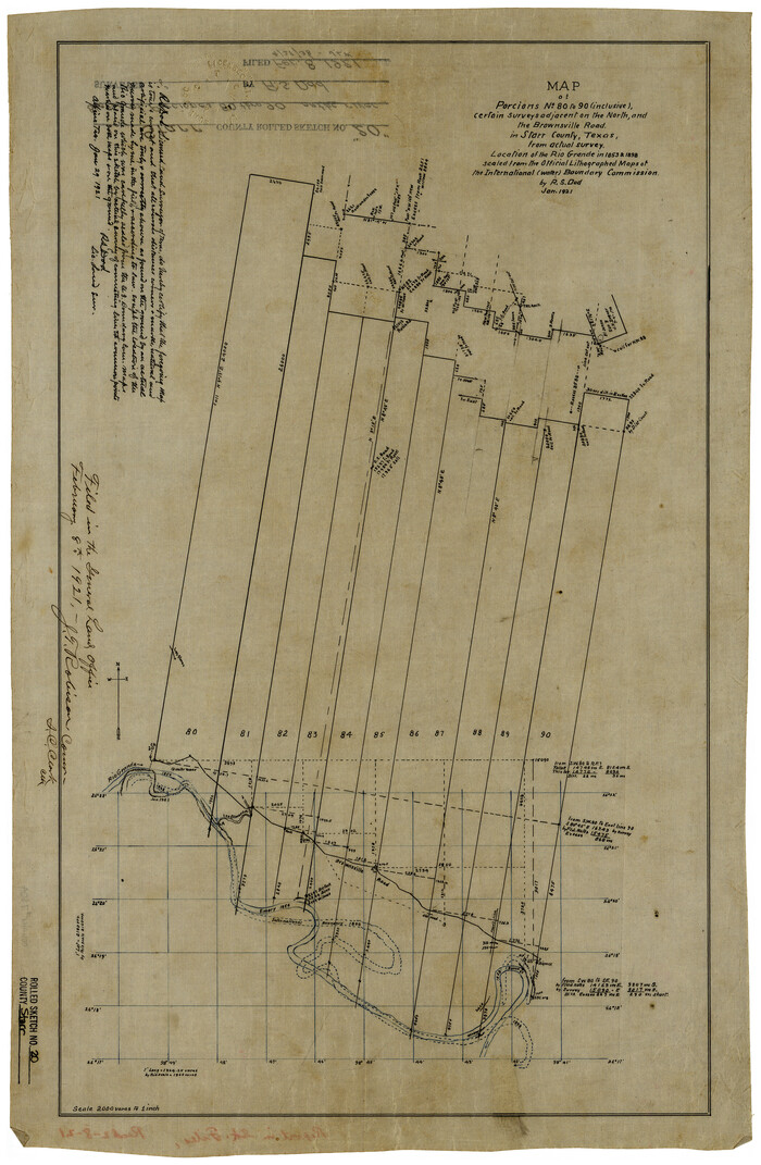 7804, Starr County Rolled Sketch 20, General Map Collection
