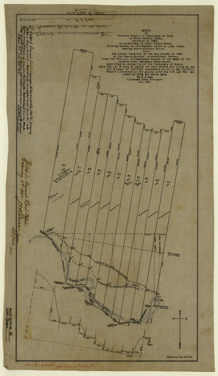 7805, Starr County Rolled Sketch 21, General Map Collection