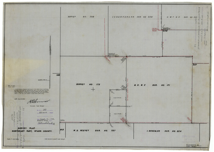 7830, Starr County Rolled Sketch 33, General Map Collection
