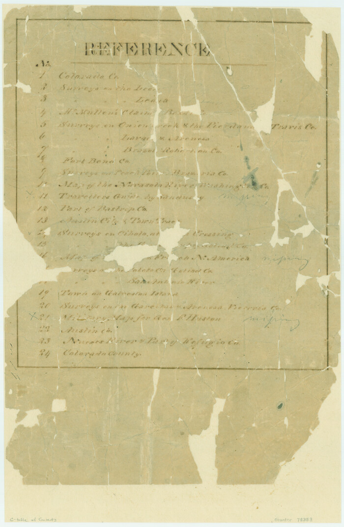 78353, [Atlas C, Table of Contents], General Map Collection