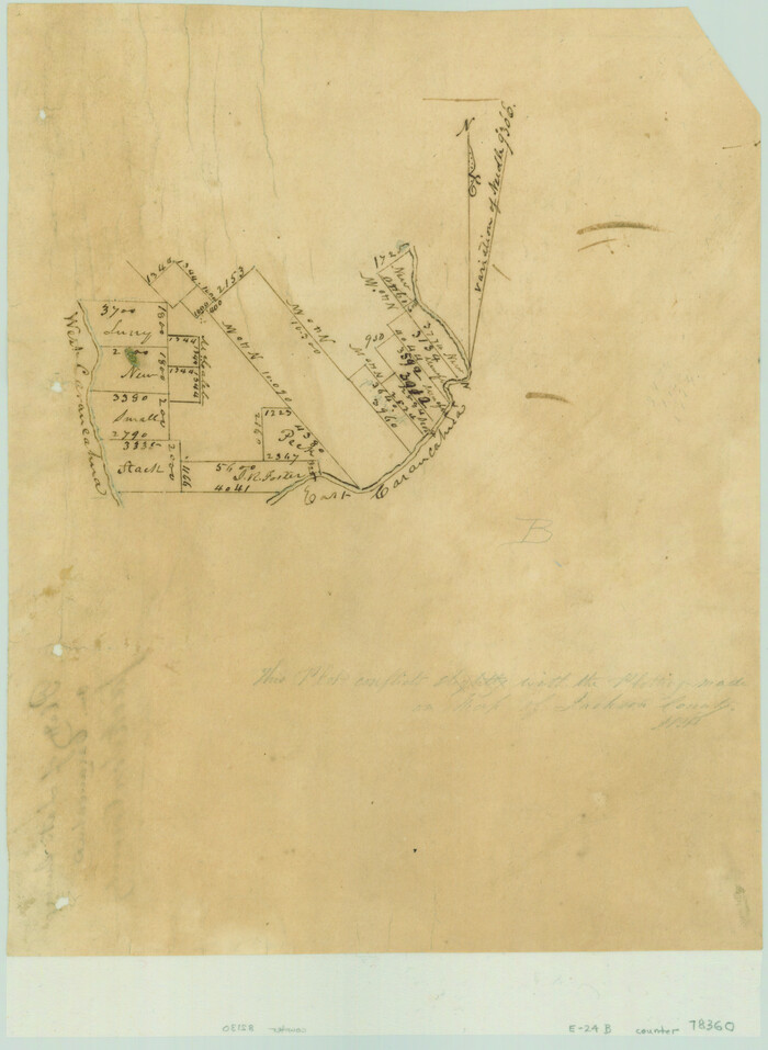 78360, Platt [sic] of Late Surveys on Carancahua, Jackson County, General Map Collection
