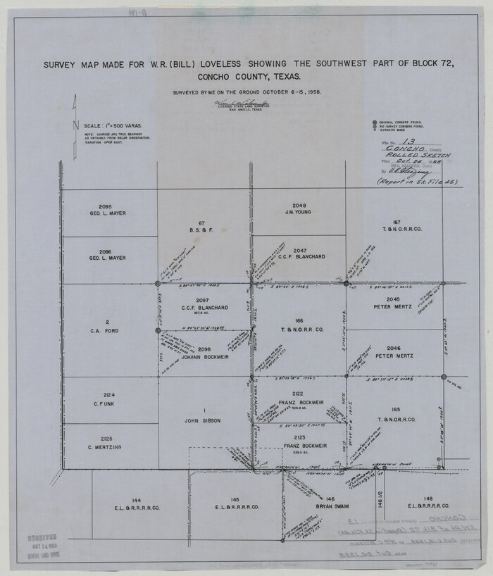 78461, Concho County Rolled Sketch 13, General Map Collection