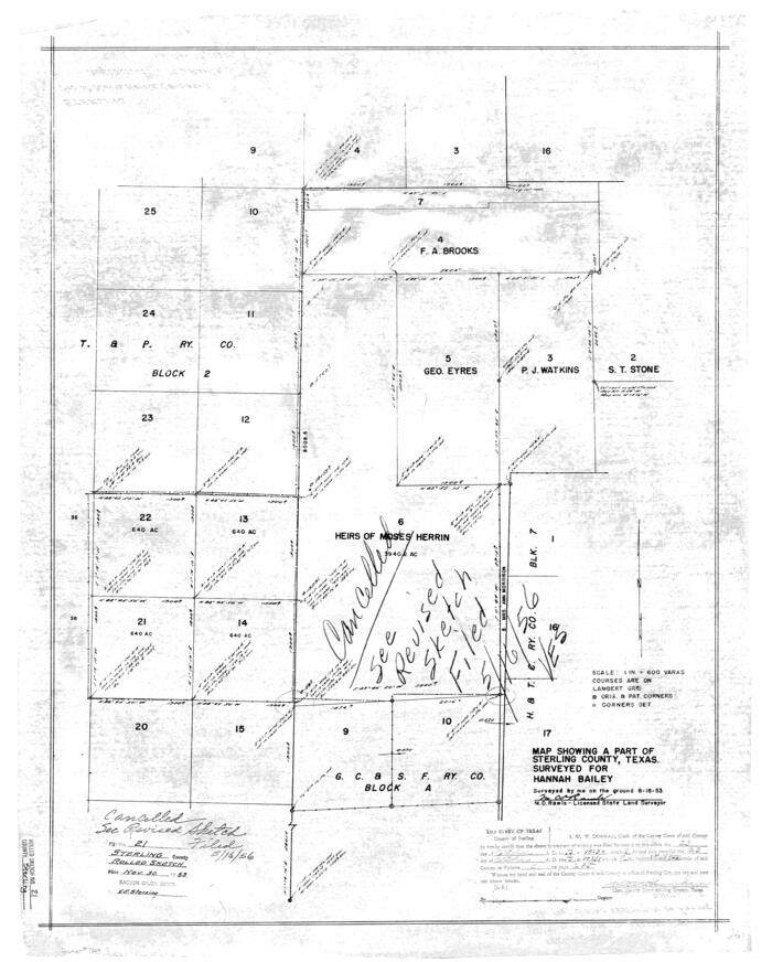 7849, Sterling County Rolled Sketch 21, General Map Collection