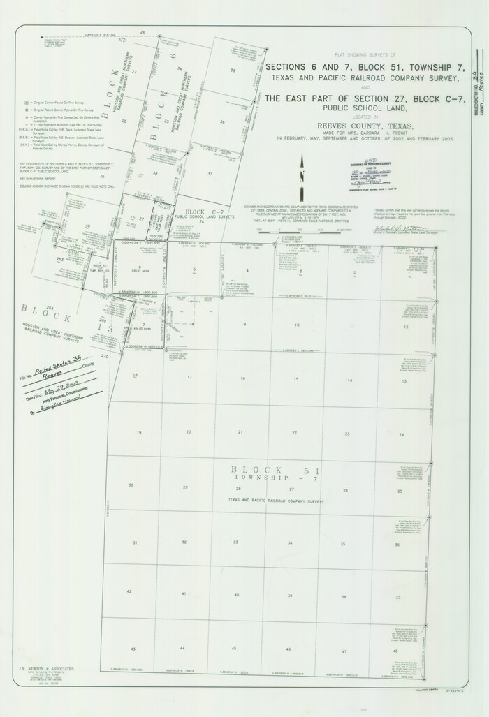 78490, Reeves County Rolled Sketch 34, General Map Collection