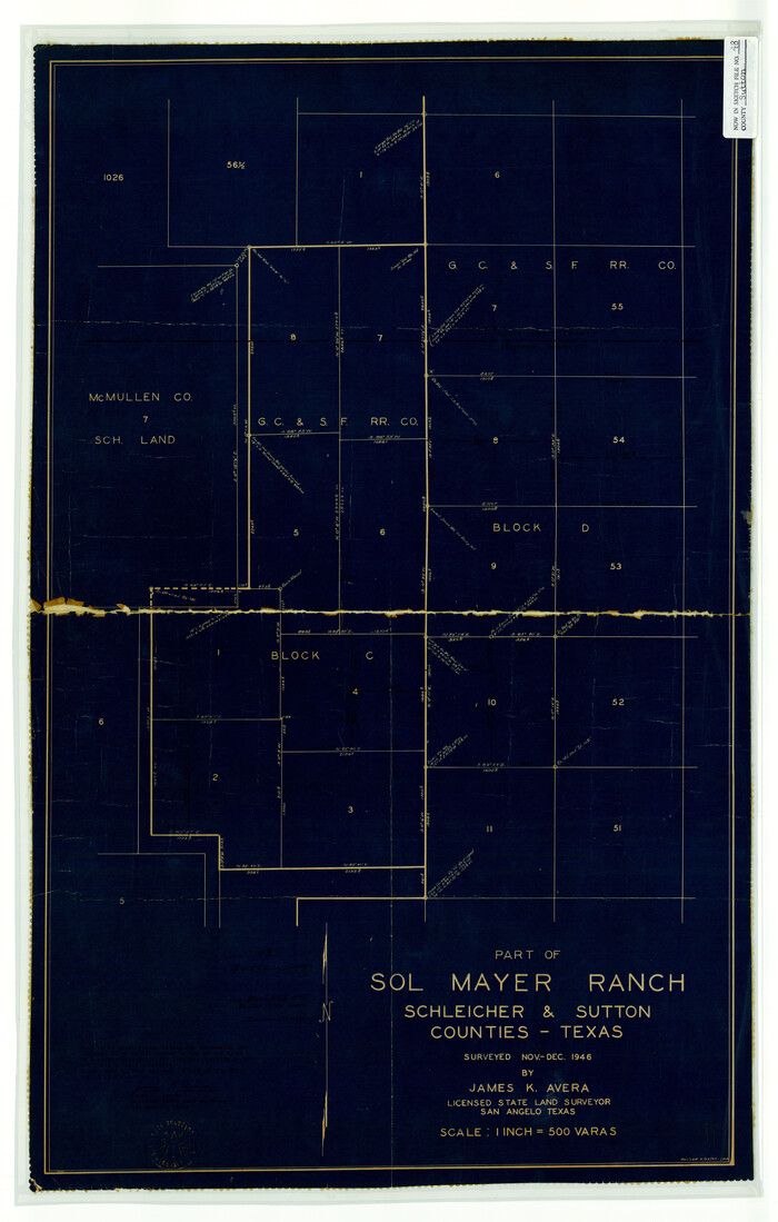 7889, Sutton County Rolled Sketch 48, General Map Collection
