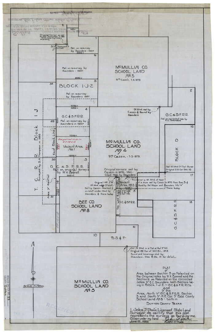 7893, Sutton County Rolled Sketch 53, General Map Collection
