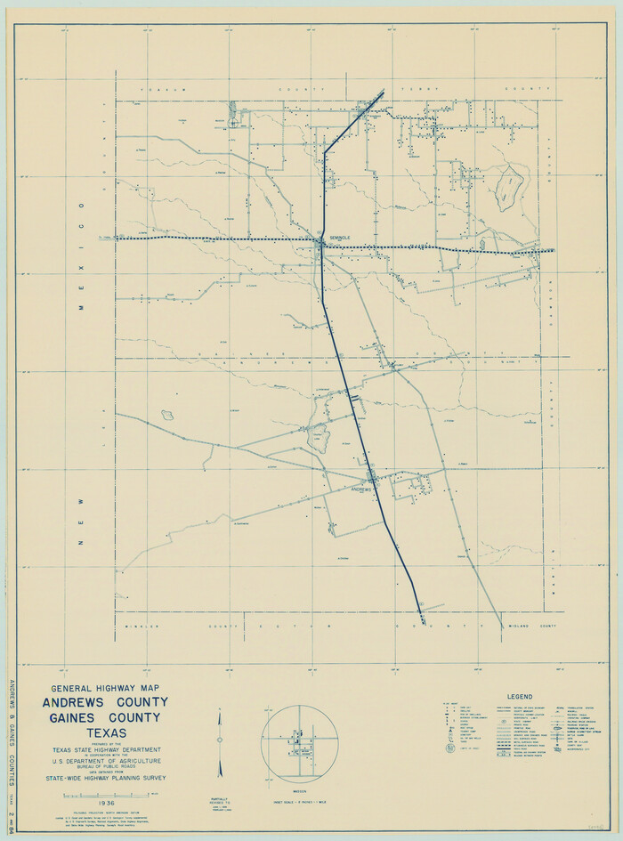 79002, General Highway Map, Andrews County, Gaines County, Texas, Texas State Library and Archives