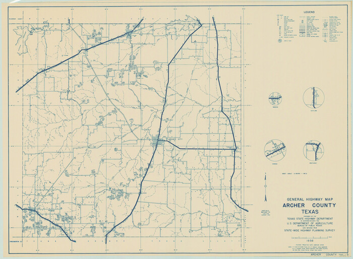 79005, General Highway Map, Archer County, Texas, Texas State Library and Archives