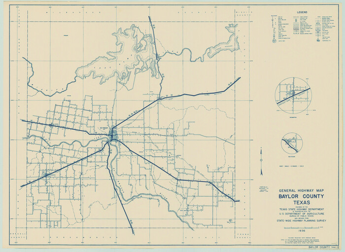 79013, General Highway Map, Baylor County, Texas, Texas State Library and Archives