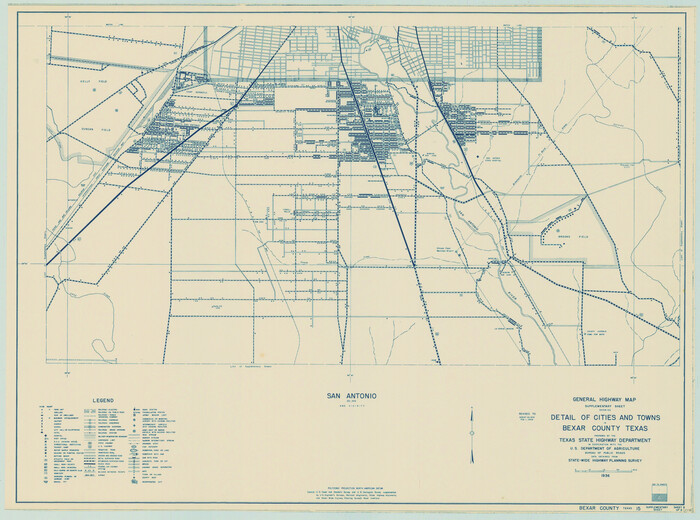 79019, General Highway Map.  Detail of Cities and Towns in Bexar County, Texas [San Antonio and vicinity], Texas State Library and Archives