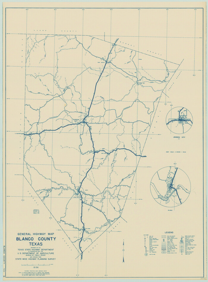 79020, General Highway Map, Blanco County, Texas, Texas State Library and Archives