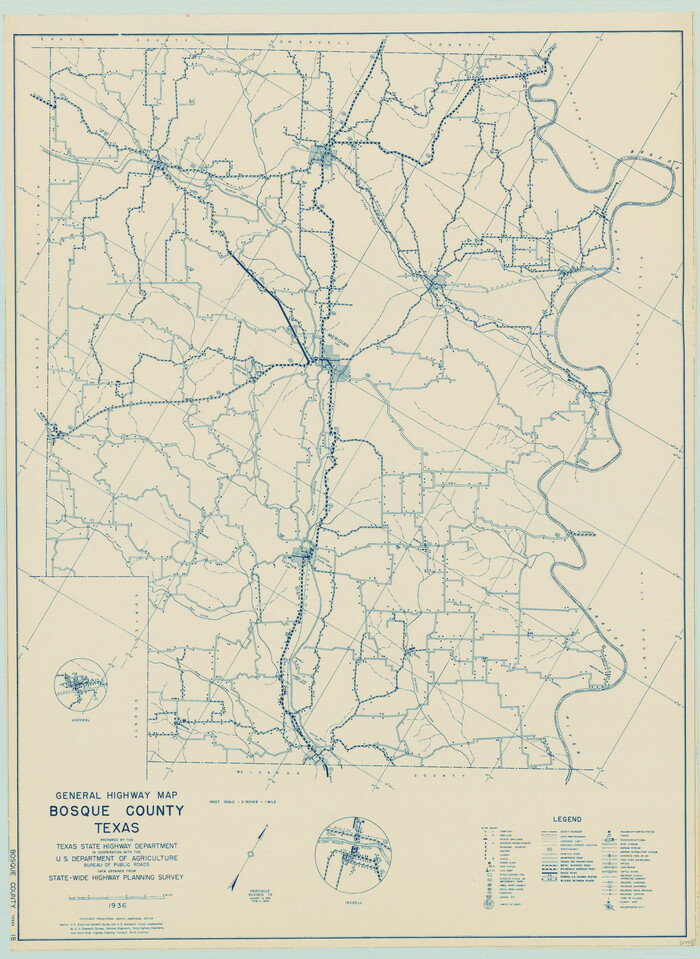 79022, General Highway Map, Bosque County, Texas, Texas State Library and Archives