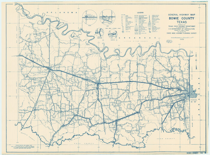 79023, General Highway Map, Bowie County, Texas, Texas State Library and Archives
