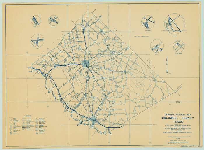 79034, General Highway Map, Caldwell County, Texas, Texas State Library and Archives