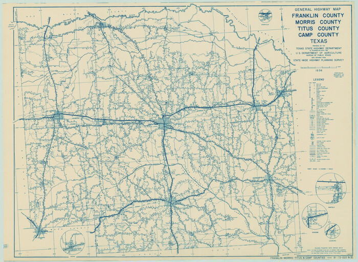 79040, General Highway Map, Franklin County, Morris County, Titus County, Camp County, Texas State Library and Archives