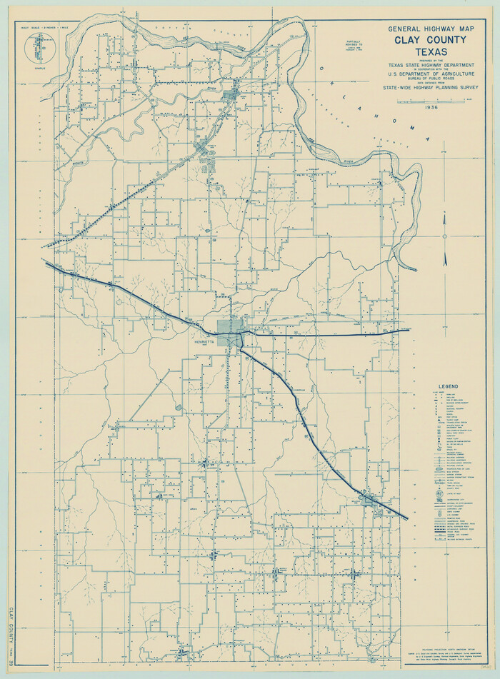 79047, General Highway Map, Clay County, Texas, Texas State Library and Archives