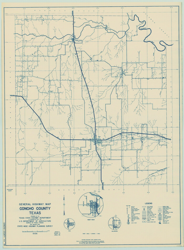 79057, General Highway Map, Concho County, Texas, Texas State Library and Archives