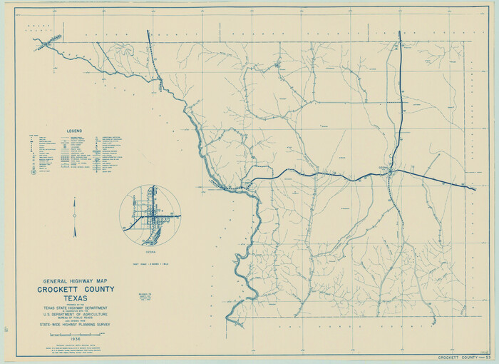 79062, General Highway Map, Crockett County, Texas, Texas State Library and Archives
