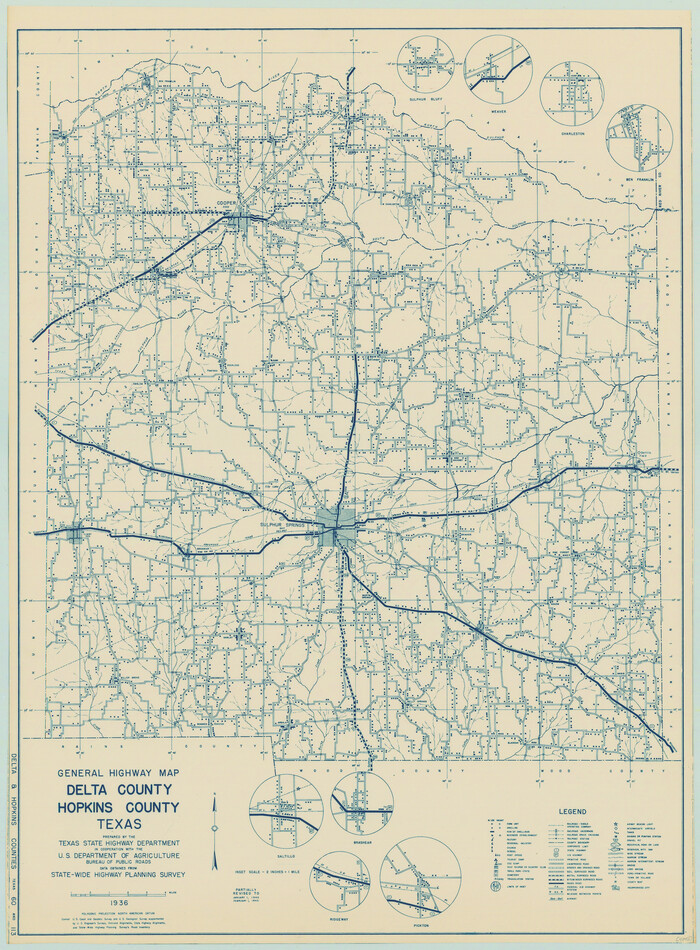 79073, General Highway Map, Delta County, Hopkins County, Texas, Texas State Library and Archives