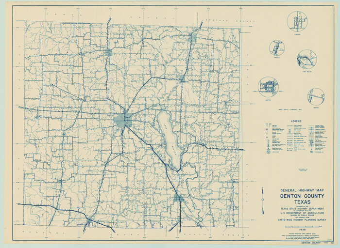 79074, General Highway Map, Denton County, Texas, Texas State Library and Archives