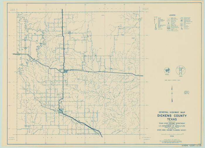 79076, General Highway Map, Dickens County, Texas, Texas State Library and Archives