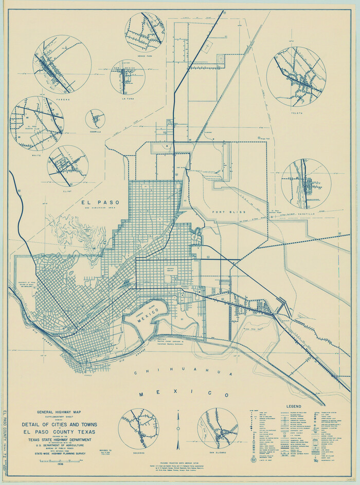 79085, General Highway Map.  Detail of Cities and Towns in El Paso County, Texas [El Paso and vicinity], Texas State Library and Archives