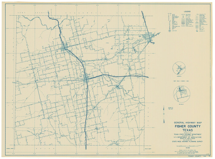 79090, General Highway Map, Fisher County, Texas, Texas State Library and Archives