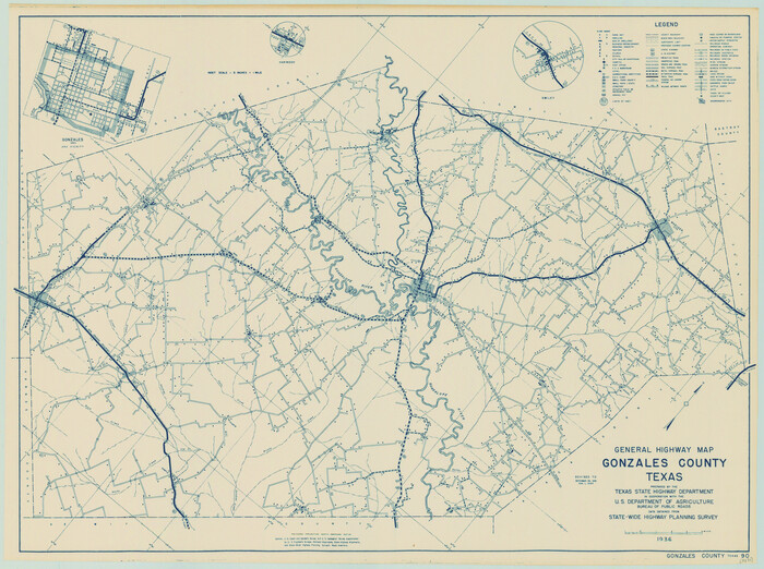 79102, General Highway Map, Gonzales County, Texas, Texas State Library and Archives