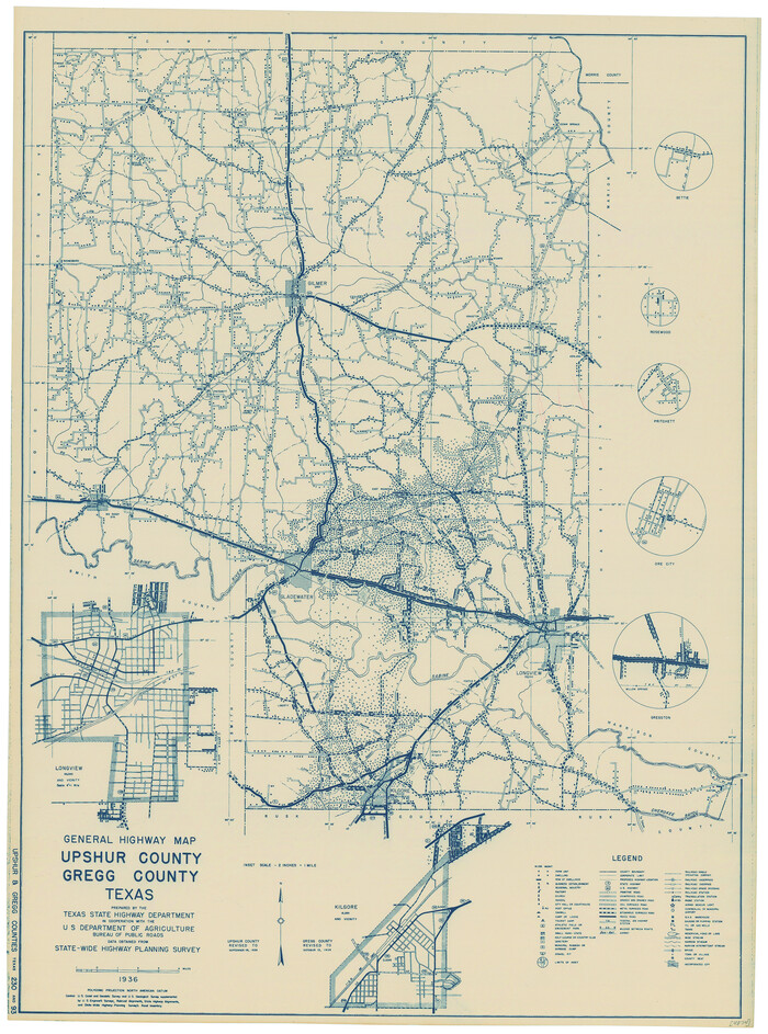 79105, General Highway Map, Upshur County, Gregg County, Texas, Texas State Library and Archives
