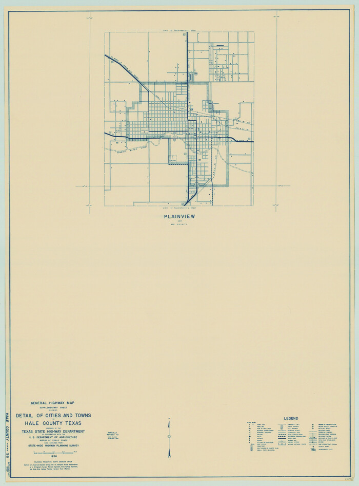 79109, General Highway Map.  Detail of Cities and Towns in Hale County, Texas [Plainview and vicinity], Texas State Library and Archives