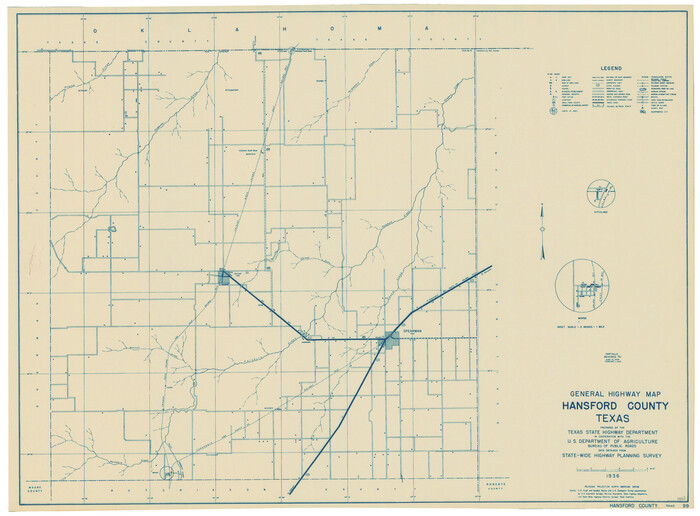79112, General Highway Map, Hansford County, Texas, Texas State Library and Archives