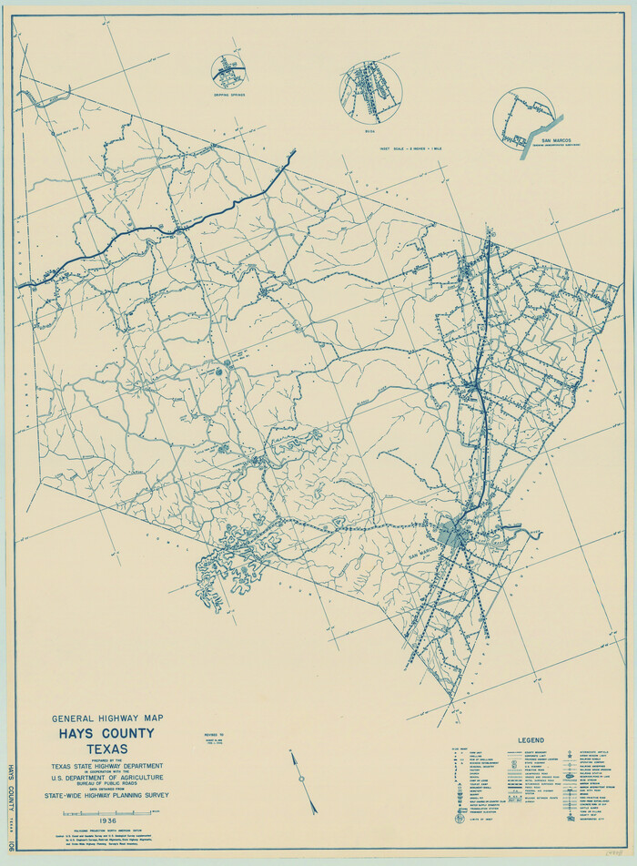 79123, General Highway Map, Hays County, Texas, Texas State Library and Archives