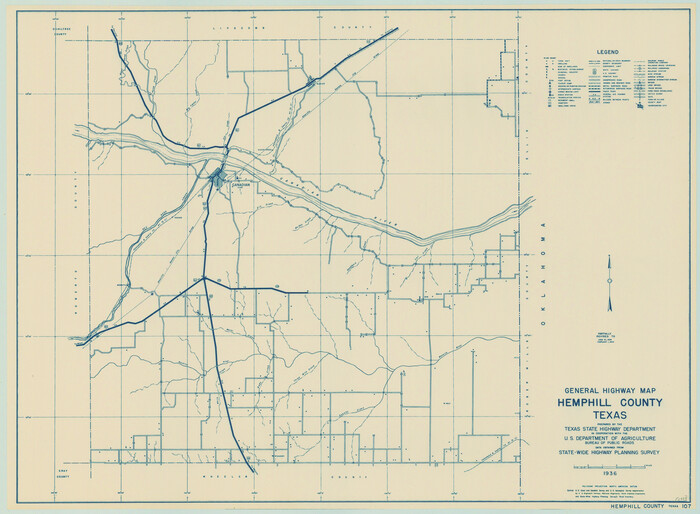 79124, General Highway Map, Hemphill County, Texas, Texas State Library and Archives