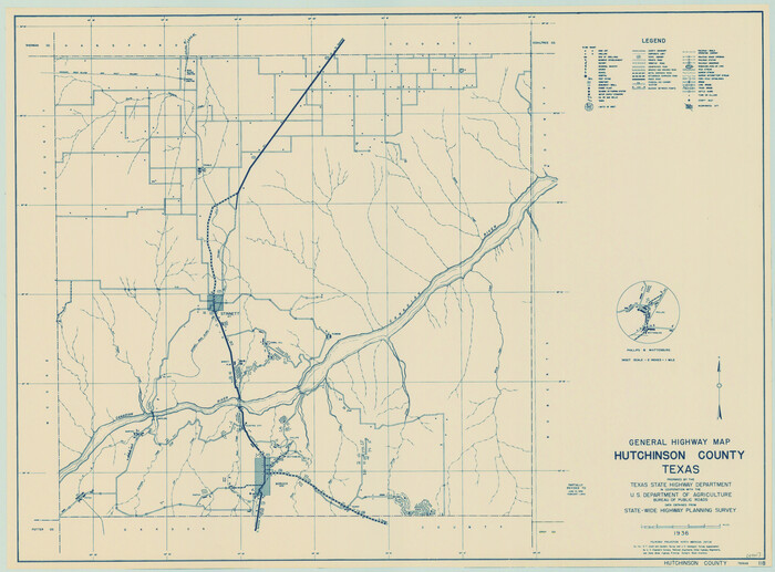 79137, General Highway Map, Hutchinson County, Texas, Texas State Library and Archives