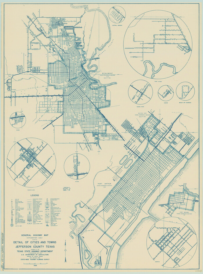 79145, General Highway Map.  Detail of Cities and Towns in Jefferson County, Texas [Beaumont-Port Arthur vicinity], Texas State Library and Archives