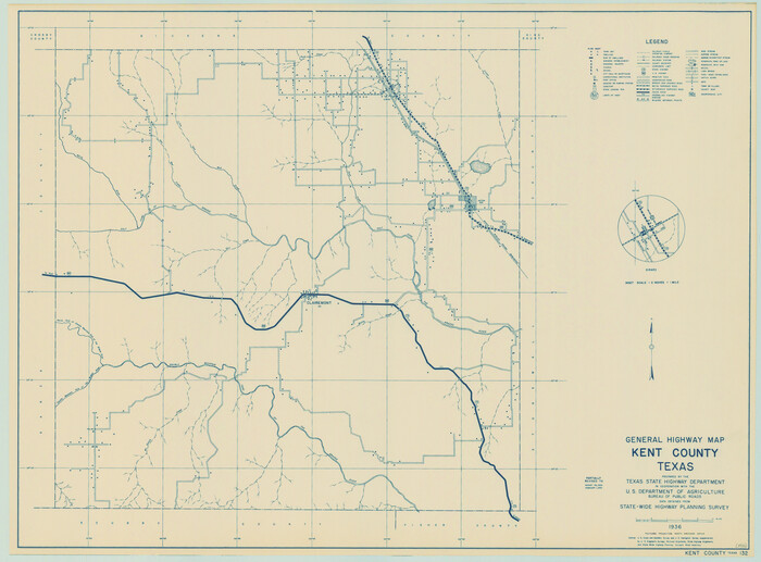 79156, General Highway Map, Kent County, Texas, Texas State Library and Archives