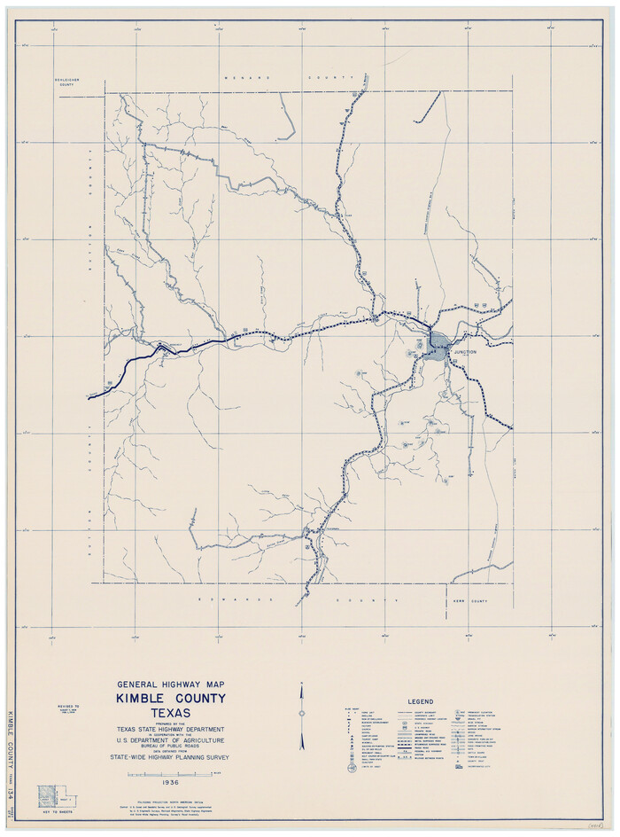 79159, General Highway Map, Kimble County, Texas, Texas State Library and Archives