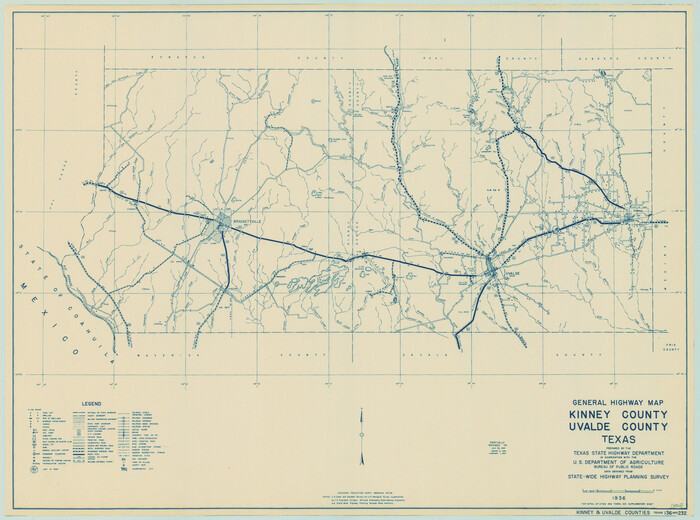 79162, General Highway Map, Kinney County, Uvalde County, Texas, Texas State Library and Archives