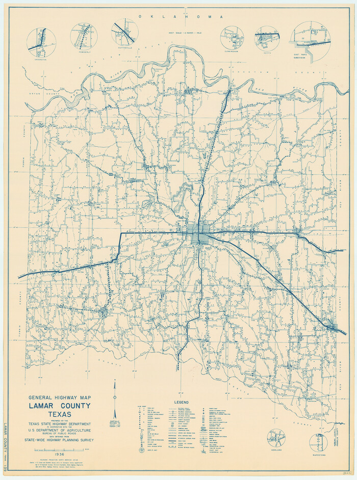 79167, General Highway Map, Lamar County, Texas, Texas State Library and Archives