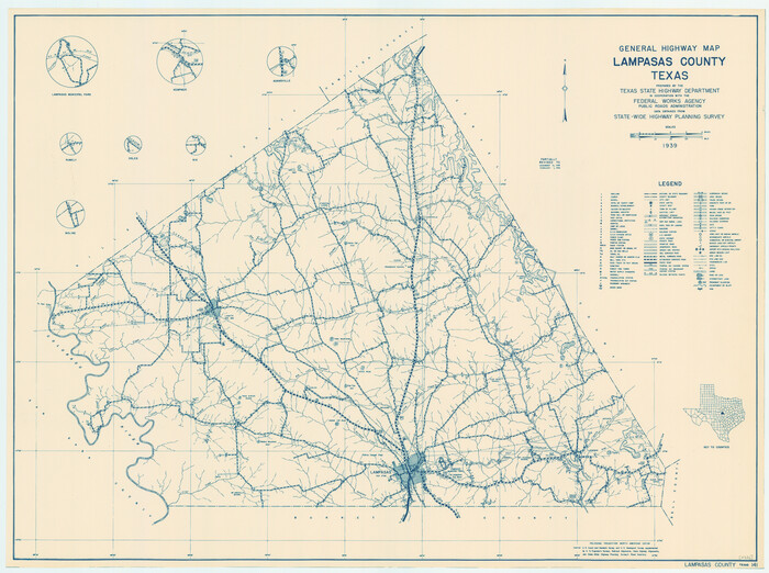 79169, General Highway Map, Lampasas County, Texas, Texas State Library and Archives