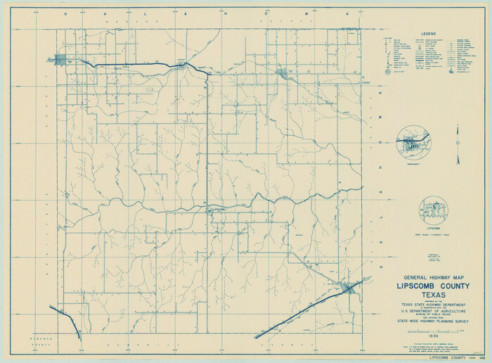 79175, General Highway Map, Lipscomb County, Texas, Texas State Library and Archives