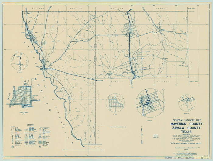 79189, General Highway Map, Maverick County, Zavala County, Texas, Texas State Library and Archives