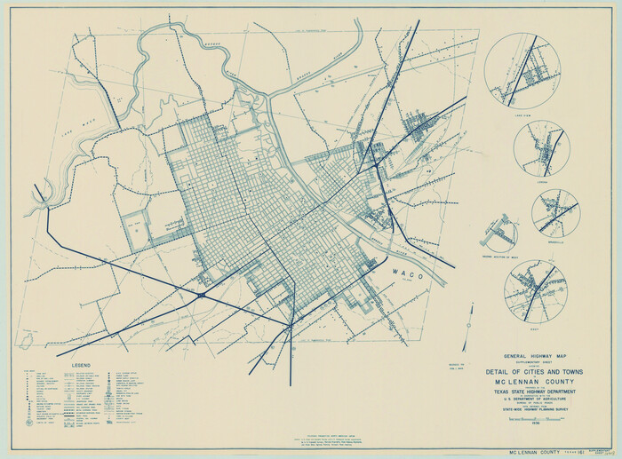 79192, General Highway Map.  Detail of Cities and Towns in McLennan County, Texas [Waco and vicinity], Texas State Library and Archives