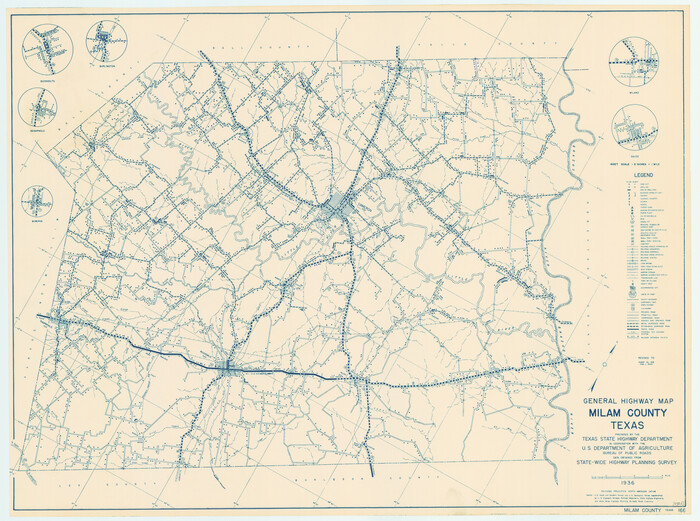 79198, General Highway Map, Milam County, Texas, Texas State Library and Archives