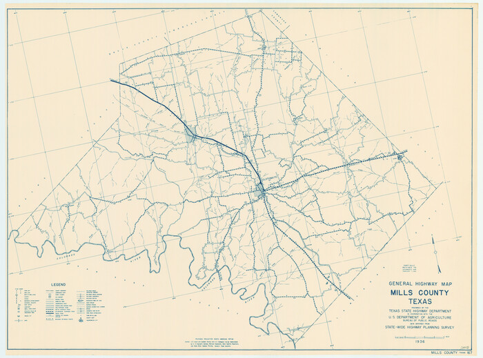 79199, General Highway Map, Mills County, Texas, Texas State Library and Archives