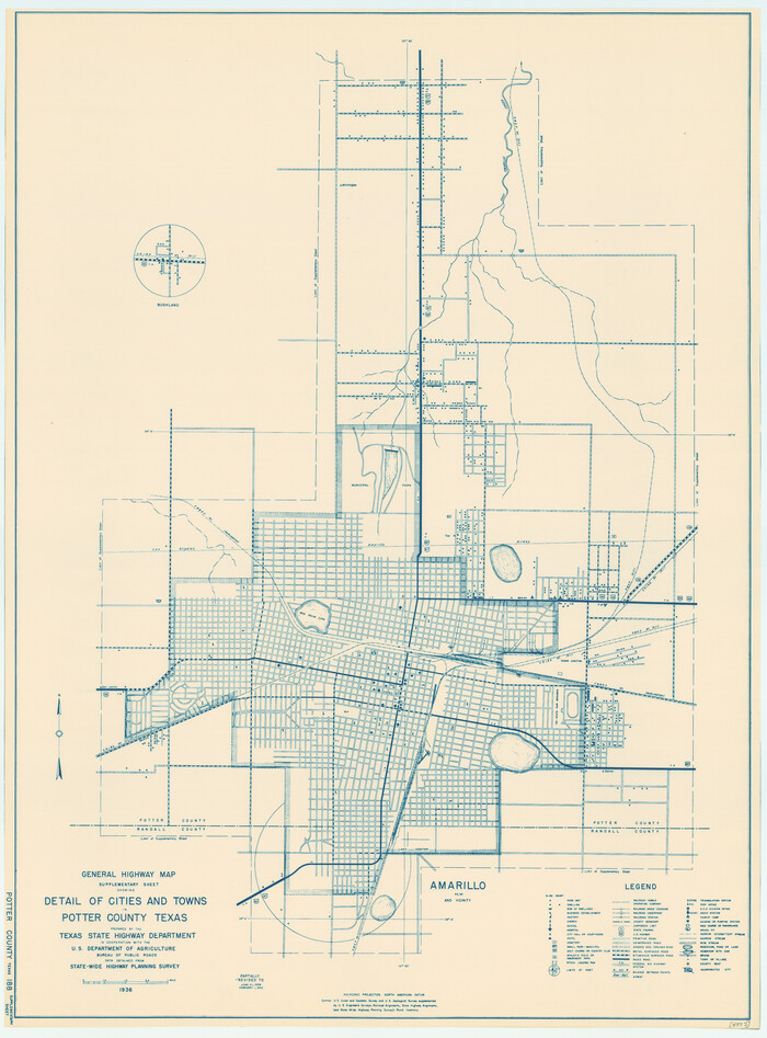 79221, General Highway Map.  Detail of Cities and Towns in Potter County, Texas [Amarillo and vicinity], Texas State Library and Archives