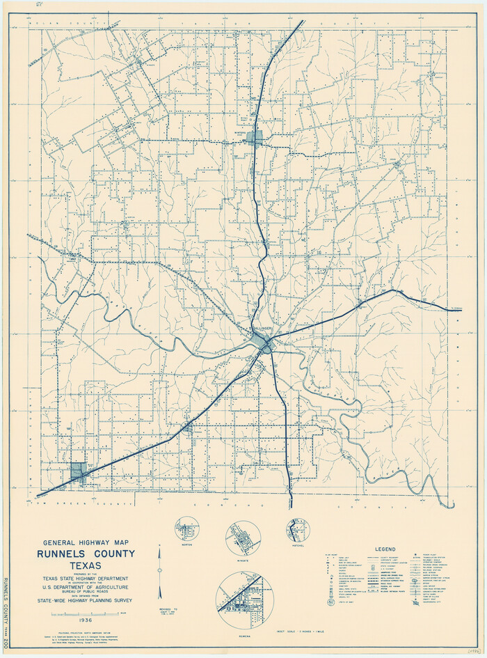 79231, General Highway Map, Runnels County, Texas, Texas State Library and Archives