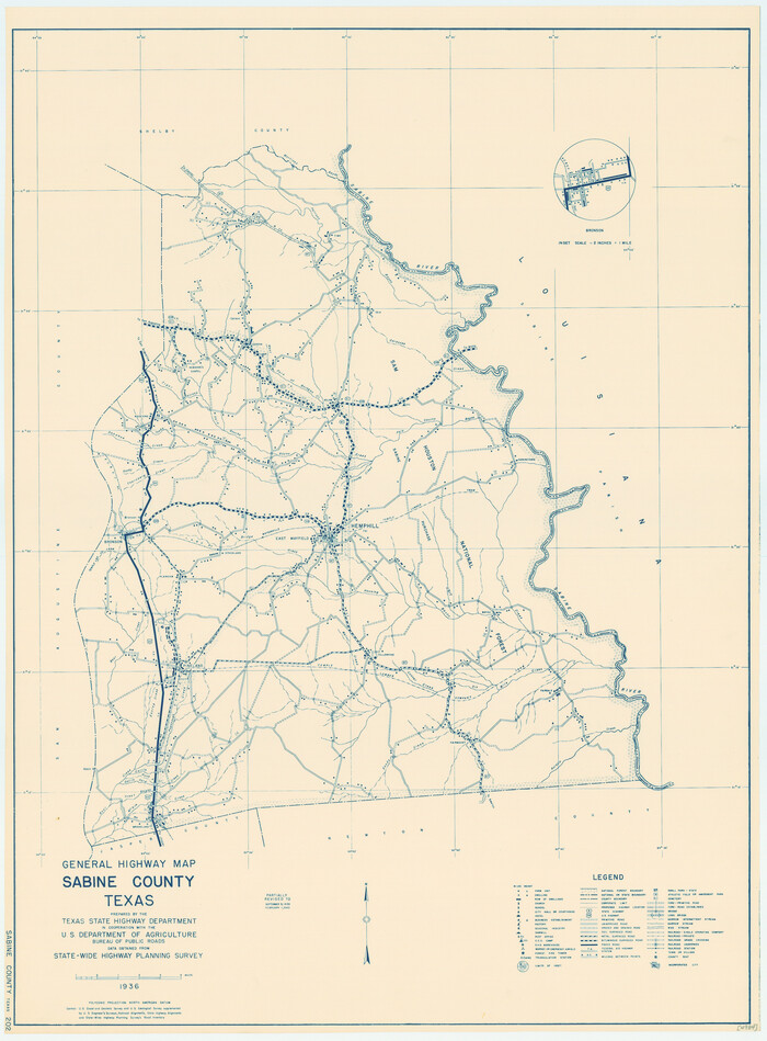 79234, General Highway Map, Sabine County, Texas, Texas State Library and Archives