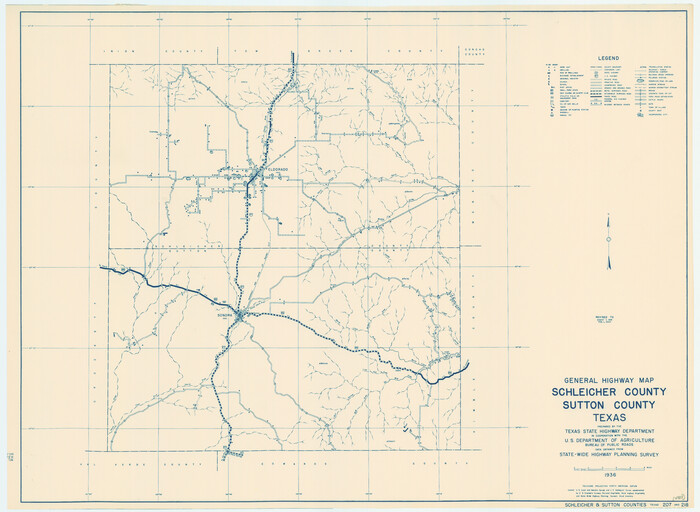 79239, General Highway Map, Schleicher County, Sutton County, Texas, Texas State Library and Archives